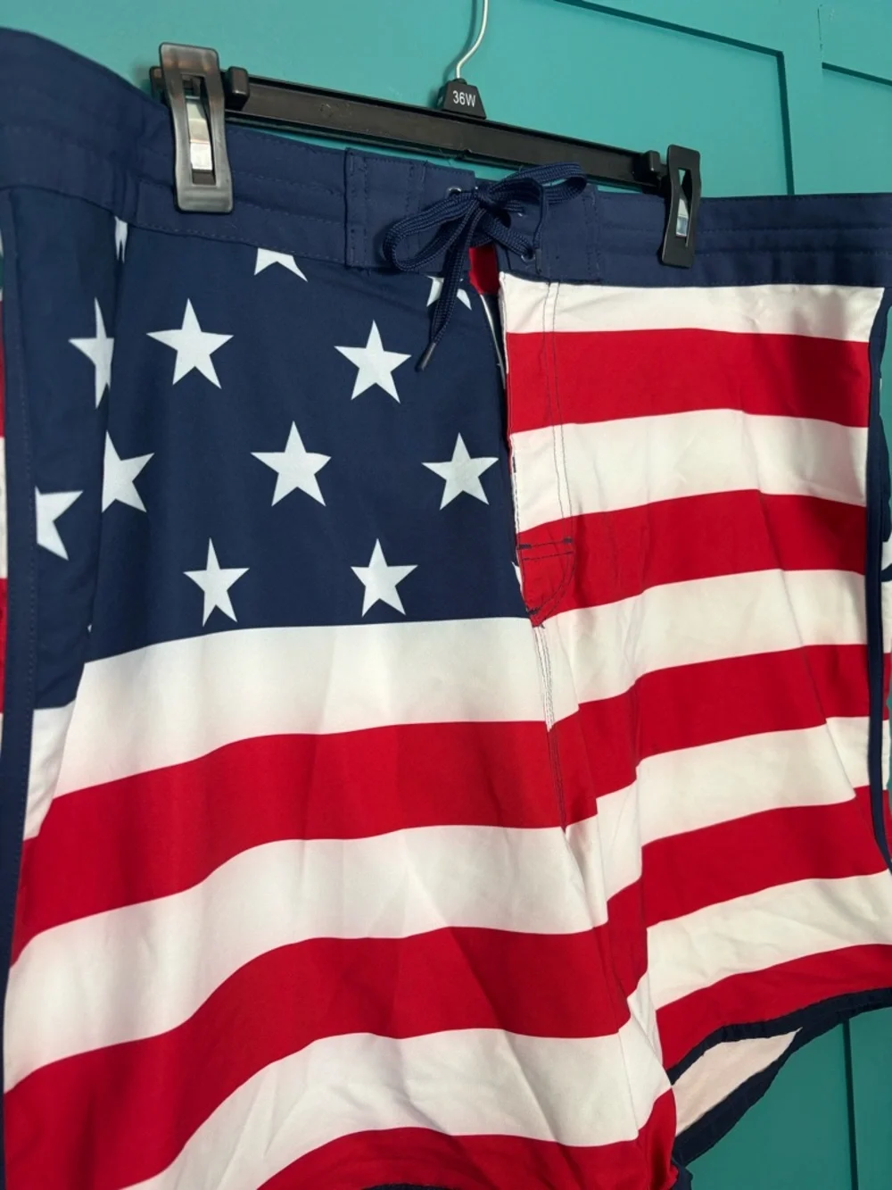 Old Navy American Flag Men’s Swim Trunks - Red, White & Navy Stars Size 40 - Picture 2 of 9